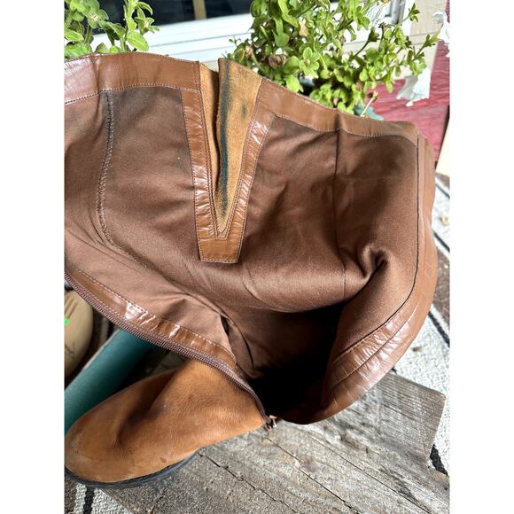 Santana Wellington Mustang Leather Mid Calf Boots Womens SZ 6 Harness Western - Picture 9 of 15